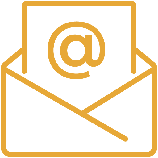 envelope with paper coming out of it with @ symbol