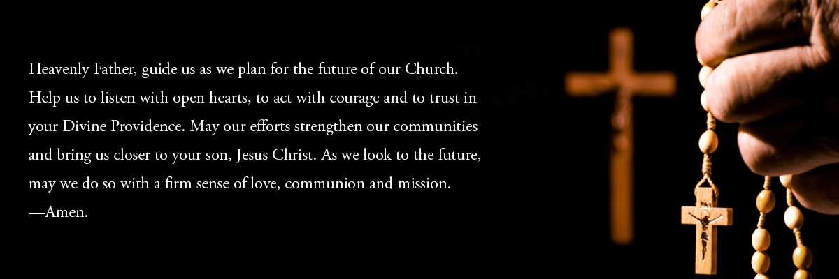 Prayer for the Pastoral planning and hand holding crucifix