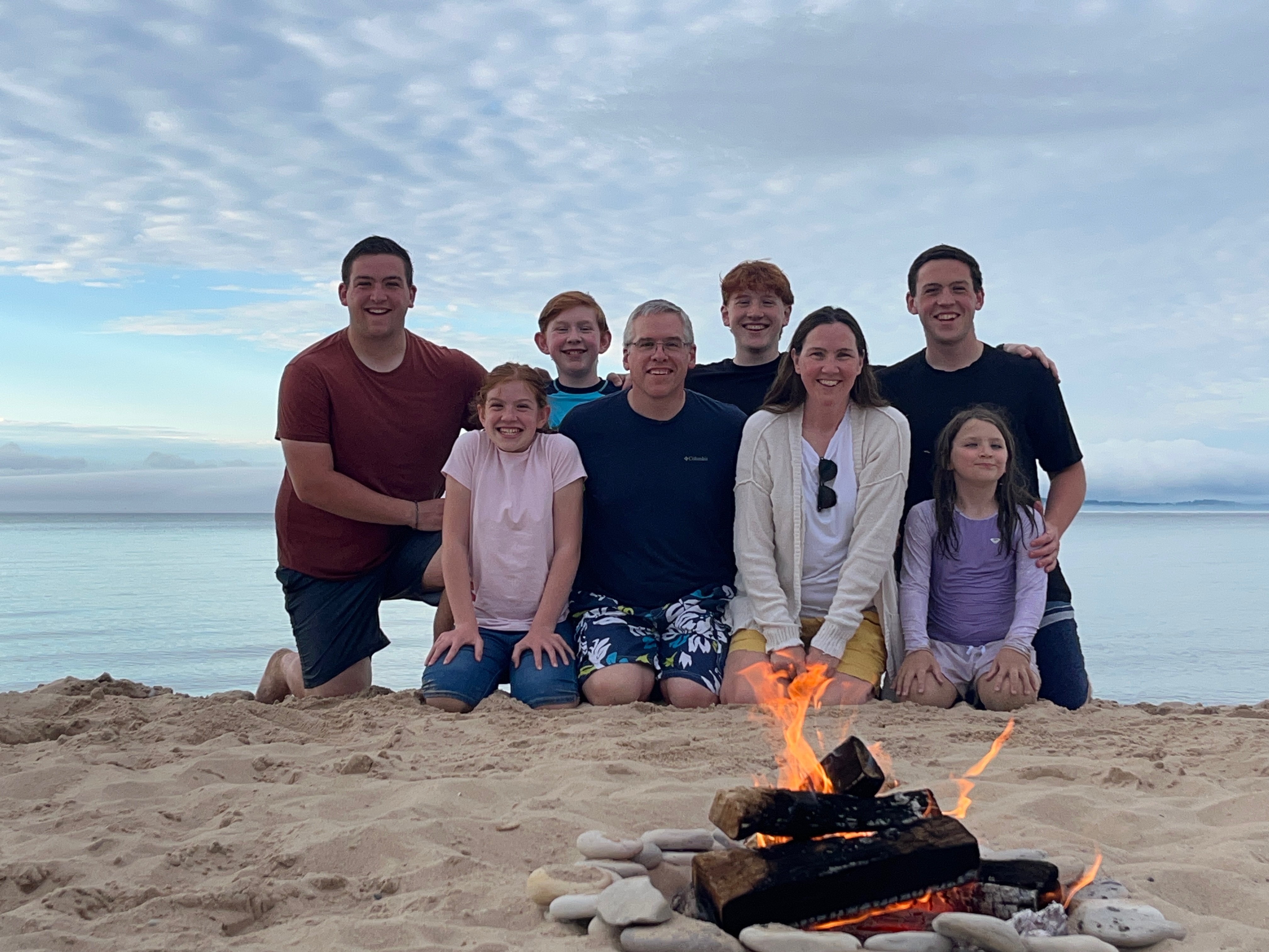family on the beach