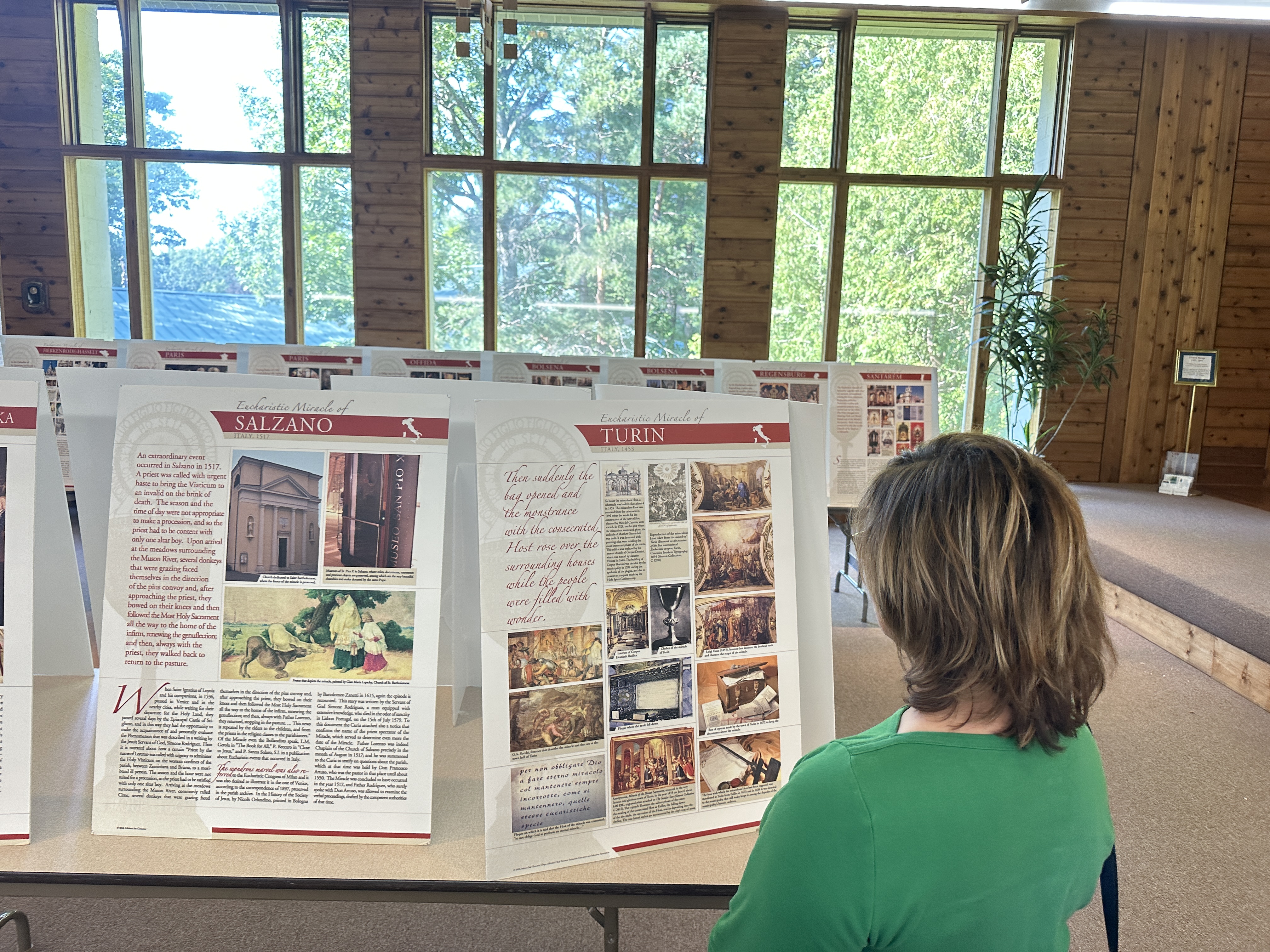 woman looking at display