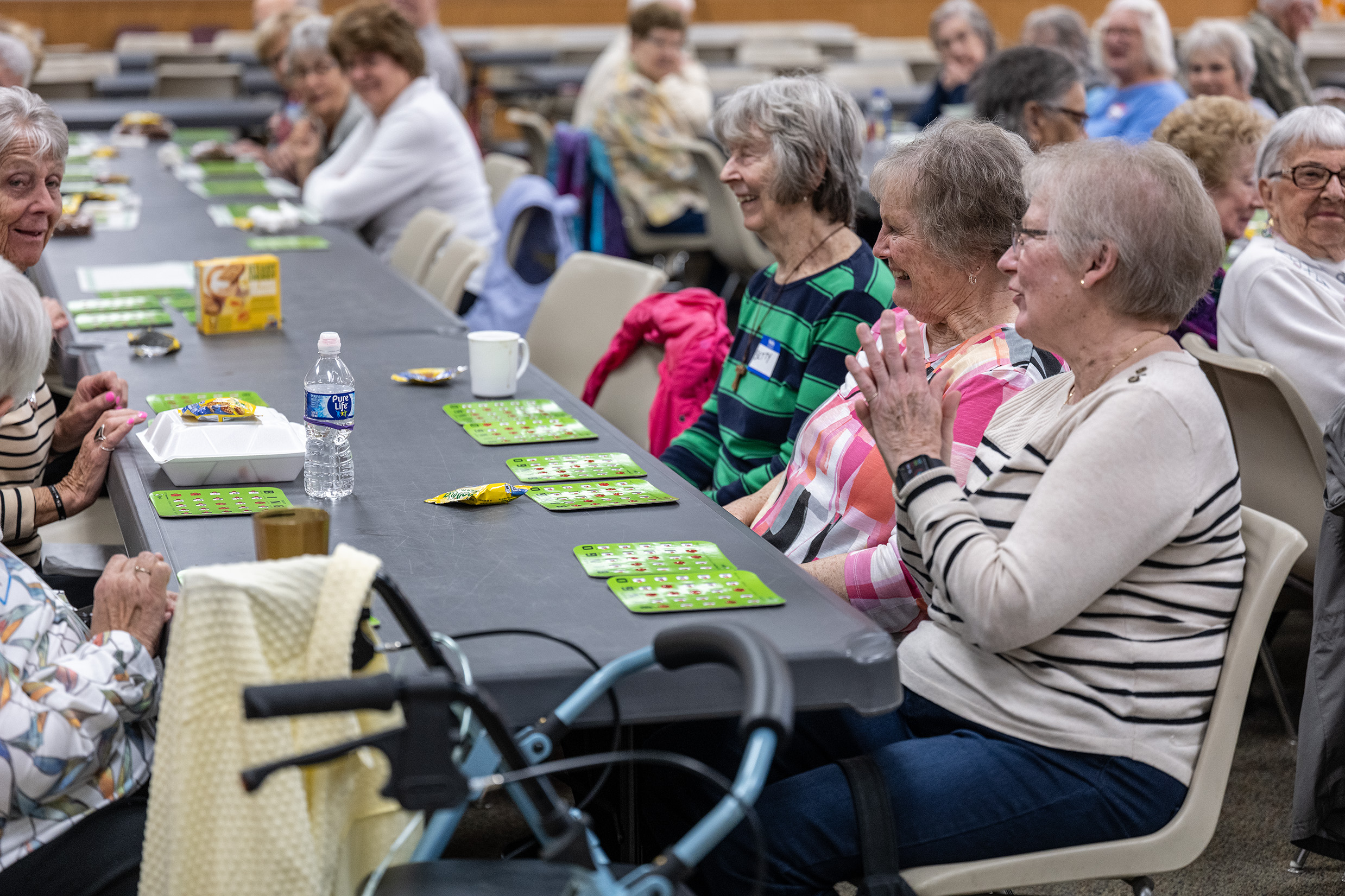 elderly women playing bingo