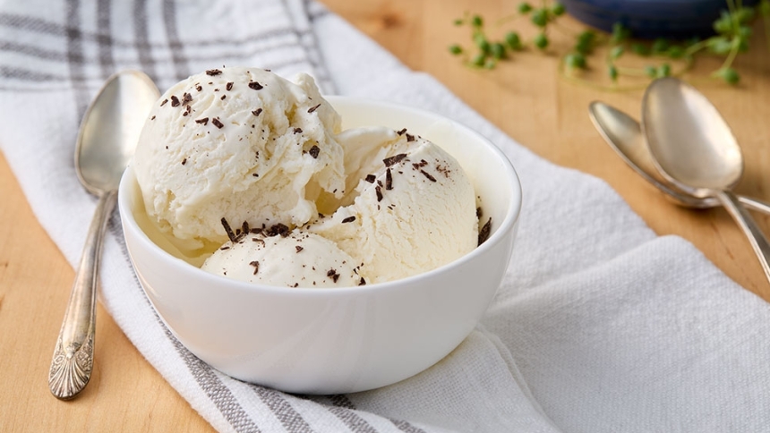 ice cream scoops in a bowl