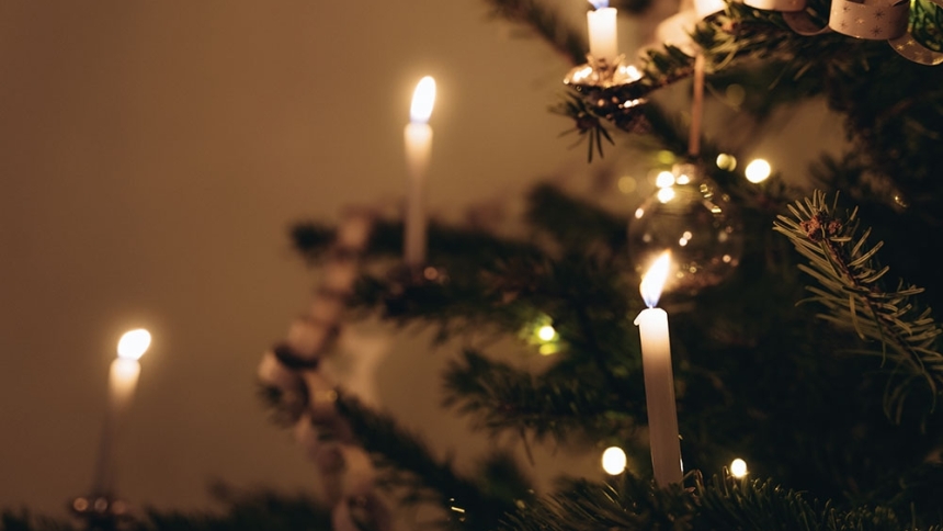 Christmas tree with candles