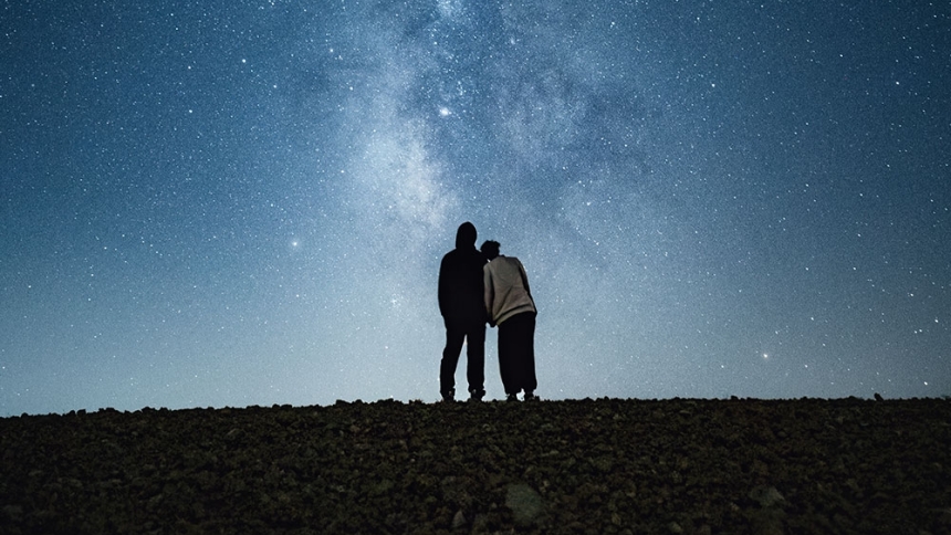 couple watching a starry night
