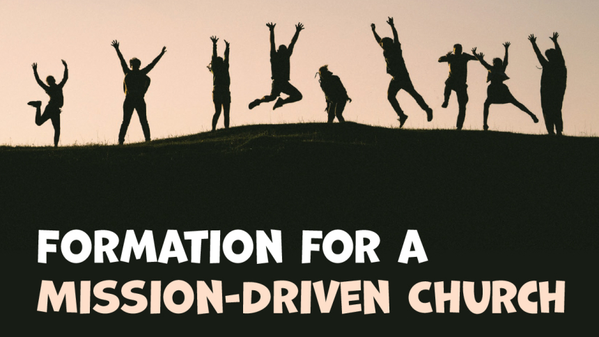 black figures jumping on a hill