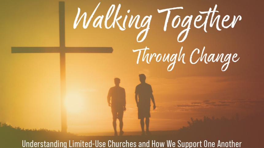 couple walking towards a cross