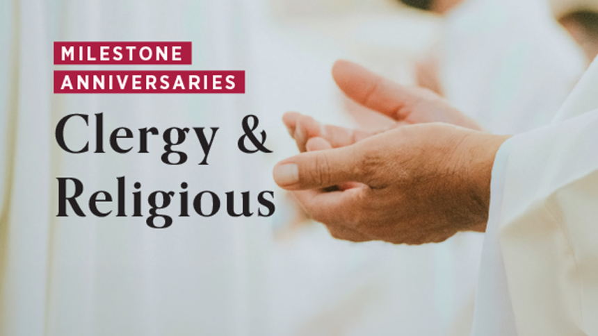 2026 clergy religious milestones