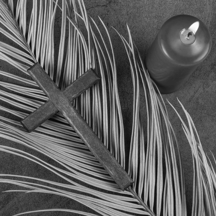 Lent Candle 2.5 x 2.5 Square - BW