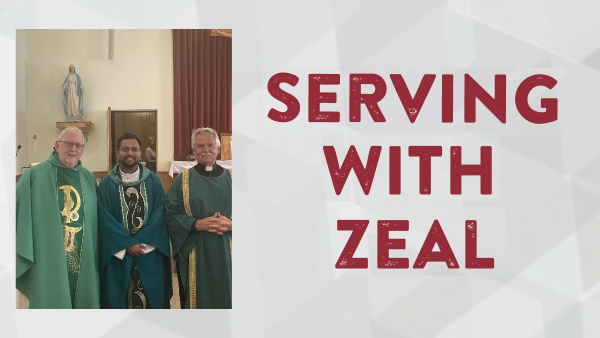 Father Thomas with a priest and a deacon
