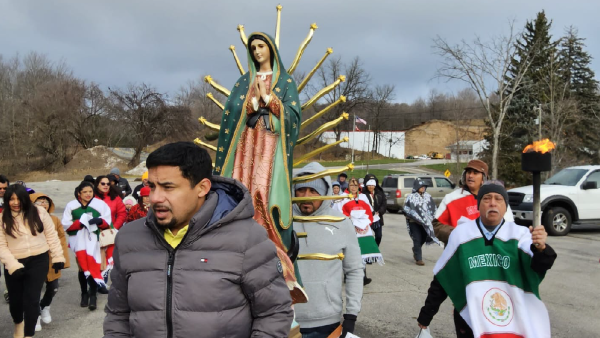 procession with Our Lady of Guadalupe Statue