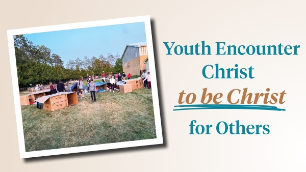 youth group building cardboard homes